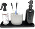 Happitasa Silicone Kitchen Sink Organizer Tray, Sponge Holder and Countertop Protector in Black, 12" x 4"