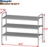 3-Tier 916 Closet, Simple Houseware Shoe Rack Storage Organizer, Grey Space-Saving Shoe Shelf, Holds Pairs, Sturdy