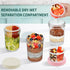 16 oz 6-Pack Xyptorix Overnight Oats Containers with Lids, Leak-Proof Wide Mouth Mason Jars & Separate Compartments