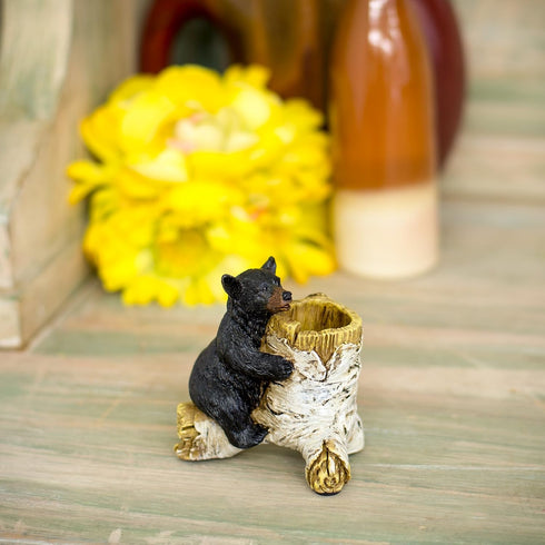 Bear Toothpick Holder - 4 x 3 x 4 Inch Resin Crafted Tabletop Figurine
