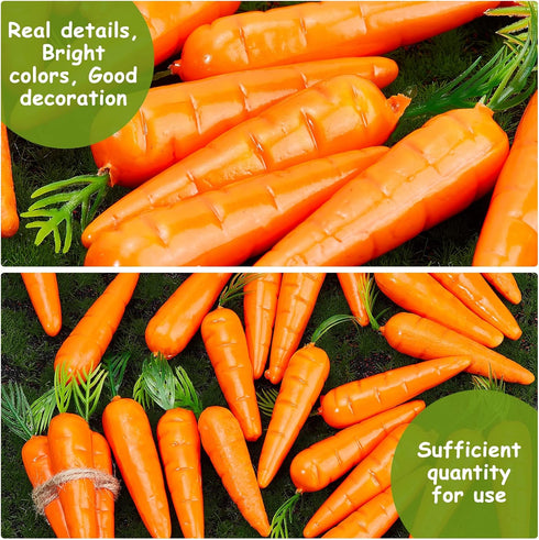 30Pcs 0.55 Inch CHGCRAFT Mini Easter Decor Carrots Realistic Fake Fruit Lifelike Carrots Simulation for Floral