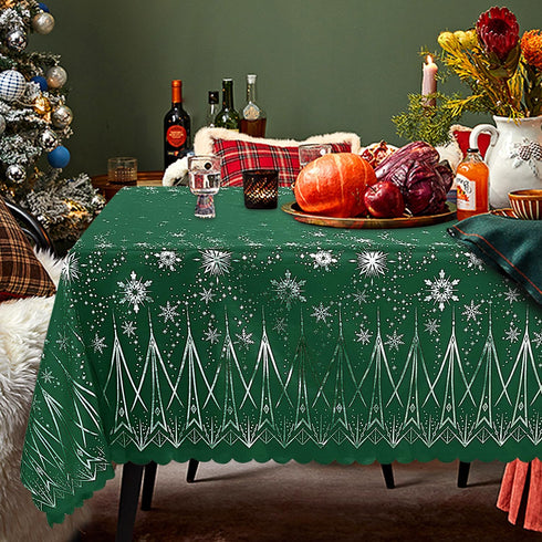 60 120 Inch LUSHVIDA Christmas Tablecloth, x Rectangle Table Cloth Washable Water Resistance Decorative Microfiber