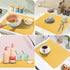 GeeRic Microfiber Dish Drying Mat - Super Absorbent Kitchen Pad, Reversible for Countertop, 12*16 inch Yellow