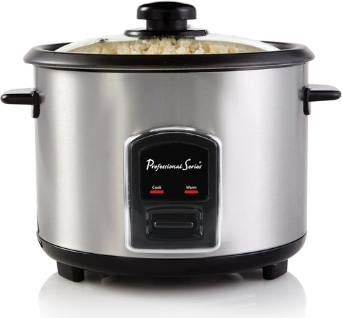 6-Cup Professional Series Rice Cooker with Glass Lid Stainless Steel
