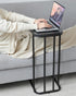 27 Inches KJGKK C Shaped End Table, High Small Side Table for Sofa and Bed, Couch Table That Slides Under, Tall Tv Tray