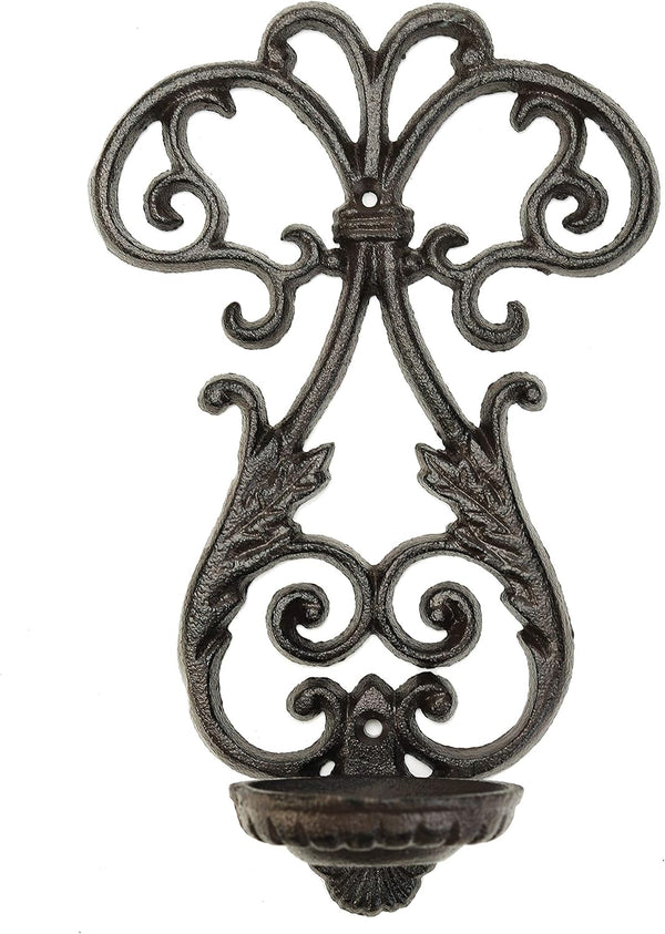 Sungmor Cast Iron Wall Candle Sconce, Wall Mount Tealight Flameless Candle Holders,