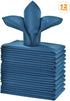 Navy Blue Cloth Napkins, 1-Dozen Solid Washable Fabric Set of 12, Perfect for Weddings, Parties, Holiday Dinner