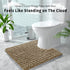 Yimobra Luxury Shaggy U-Shaped Toilet Rug, 24.4 X 24.4 Inches, Soft Contour Mat for Bathroom Floor, Non Slip Bath