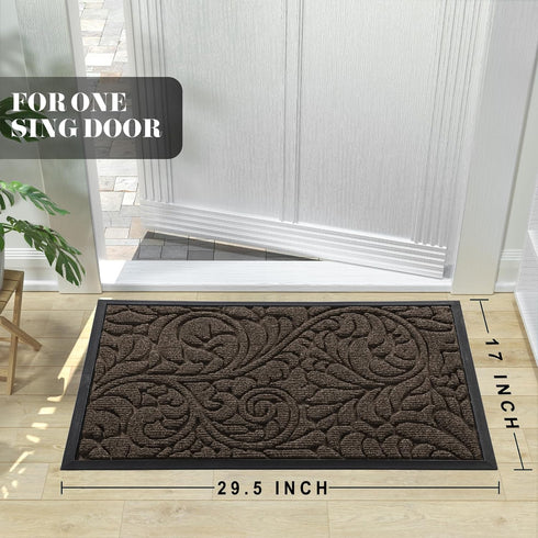 Yimobra Sturdy Door Mat, Heavy Duty Welcome Mats for Home Entrance, Weather Resistant, Easy Clean, 29.5 x 17
