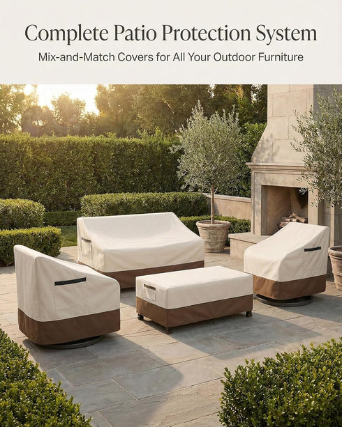 Yagvany 600D 32 32 18 Inch, Waterproof Patio Ottoman Cover, Square Outdoor Side Table Furniture Cover with Padded