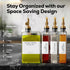 Set 2) Glass Olive Oil Dispenser Bottle for Kitchen by Brighter Barns - Coffee Syrup Dispenser, Oil and Vinegar Bottle