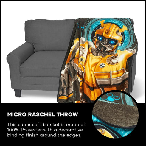 Northwest Transformers Micro Raschel Throw Blanket - Ultra Soft Throw, 46 x 60 Inches, Be Alert