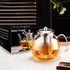 PARACITY 34 OZ Glass Teapot, Borosilicate Clear Tea Kettle with Removable Stainless Steel Infuser for Camping, Travel
