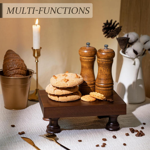 Counter EOSAHR Decorative Display Risers for Farmhouse Decor - Acacia Wood Risers Display Stands for Bathroom Organizer