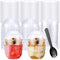 60 Pack Clear Plastic Parfait Cups with Dome Lids No Hole Disposable
