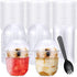 60 Pack Clear Plastic Parfait Cups with Dome Lids No Hole Disposable