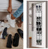 Over The Door Shoe Organizer, 14 Large Mesh Pockets Hanging Shoe Rack for Closet Organizers and Storage, 2-Pack, White