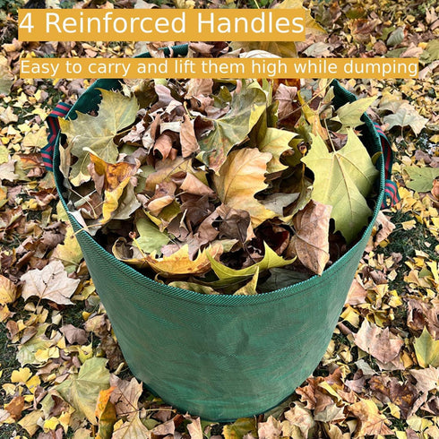 RISETEX 4-Pack 106 4 Gallon Leaf Bags & Yard Waste Collector - Reusable Standable Lawn/Garden/Camping Recycling Bags