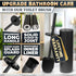 Set Black Toilet Brush and Holder - Scratch Resistant Black Toilet Bowl Brush and Holder with Soft Bristles Replaceable