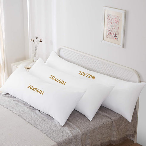 20 72, Acanva Fluffy Bed Sleeping Side Sleeper Body Pillow Insert, Extra-Long x White