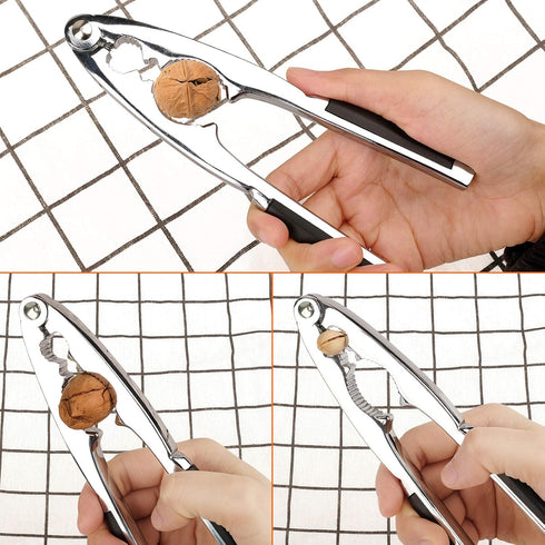 Anwenk Heavy Duty Nut Crackers for All Nuts, Pecan Walnut with 2 Picks, Seafood Cracker Tool