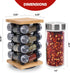 16 5-Year Countertop Orii Jar Rotating Bamboo Spice Rack with Spices Included & Spice Refill Program Compact Spice Rack