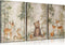 MIZILI 3Pcs Woodland Animal Nursery Canvas wall art Wild Animals Forest Paintings
