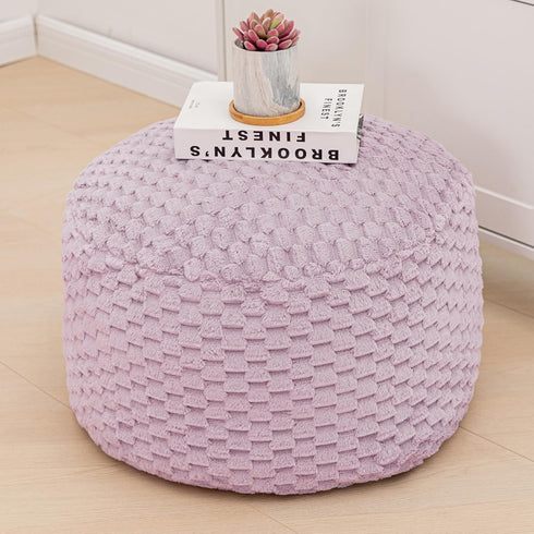 20x20x12 Inches Asuprui Pouf Ottoman Unstuffed Floor Pouf Ottoman Foot Rest Round Poof Seat Floor Bean Bag Chair