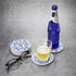 AD Set of 6 Absorbing Round Ceramic Coasters with Cork Base, Tabletop Protection Mat for Mugs & Cups (Indigo Blue)