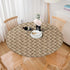 COKCOKR 36"-44" Polyester Fabric Round Table Cover,Jute Woven Texture Tablecloth Natural Beige Braided Tablecloths