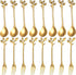 16 Pcs Stainless Steel Gold Leaf Coffee Spoon, Appetizer Fork - 4.7" Creative Tableware Dessert Spoons, Stirring,