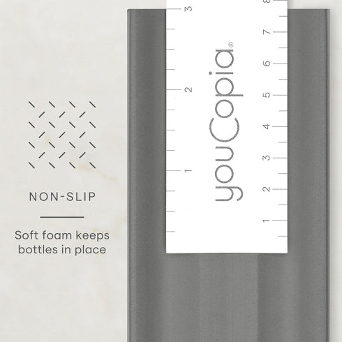 YouCopia SpiceLiner Spice Rack Drawer Organizer, Universal Fit 10’ Roll, Gray
