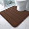 Yimobra Memory Foam Toilet Bath Mat U-Shaped, Soft, Non-Slip, Machine Washable, 24 X 24 Inches, Brown
