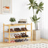 Closet 3 Bamboo Shoe Rack for Tier, Durable Wooden Shoe Rack, Space-Saving Stackable Shoe Organizer for Entryway, Dorm