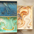 15.7"* 10.2"* 1.38" Turquoise Marbling Decorative Tray with Handles, Morden Plastic Rectangular Serving Tray for Coffee