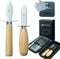Oyster Shucking Knife and Glove Set - 2pcs Oyster Knife with Level5 Protection Gloves and Kitchen Cloth in Storage Bag
