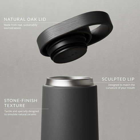 Dark Oak 9oz Bottle - Premium Insulated Stainless Steel, Cold 24hrs, Hot 12hrs, Designed For Your Home