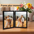 AEVETE 5x7 Double Hinged Wood Folding Picture Frames, Vertical with Plexiglass Front, Black