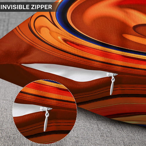 Emvency Set of 4 Throw Pillow Covers, Burnt Orange Abstract Red 20 Tan Funky Watercolor, 18x18 Inches