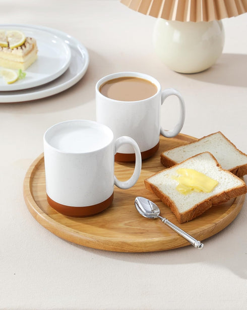 16oz Set 4, MALACASA Ceramic Coffee Mugs of Stackable Coffee Cups with Straight-Sided Design, Mugs for Coffee, Latte