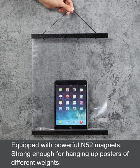 FALAMON 24" Magnetic Poster Hanger Frame, Black Teak Wood for 24x36, 24x18, 24x28, 24x30 Posters, Prints, Photos