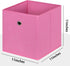 Foldable Storage Cubes Bins ,11 Inch Cloth Storage Cube Fabric Storage Box Cubes Organizer Baskets with Dual Handles for Home Organizer Set of 3 (Pink) by NieEnjoy