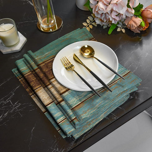 Set 6, Farmhouse Table Runners of Wood Grain Spring Table Runner White Table Runner Kitchen Tablecloth Heat Resistant