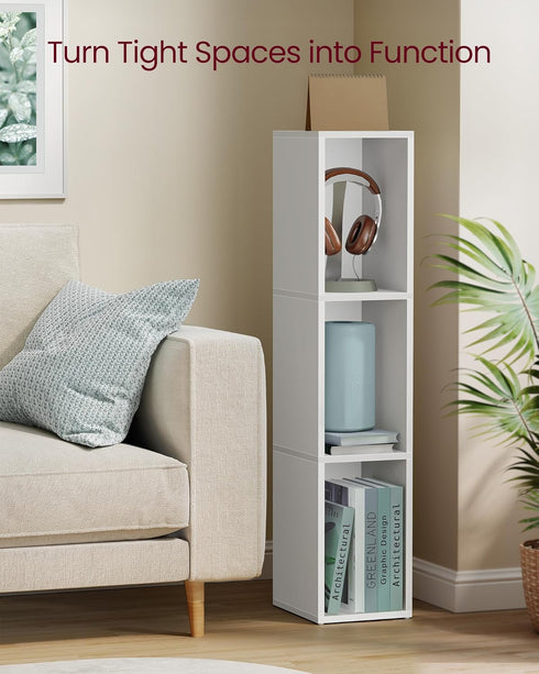 3-Tier 9.4 7.9 37.3 Inches, ULBC523W01 VASAGLE Custos Collection - Bookshelf, Bookcase, Book Shelf, Open Storage Shelf