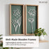 3D (Set 2) Floral Green Wall Art of Lightweight, Wooden Ready-to-Hang Boho Framed Wall Art for Bathroom, Bedroom