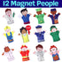 Magnet Happy Helpers People Toy Set for Fridge, Board and Refrigerator Magnets - 12 Pieces Neighborhood Characters