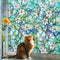 Coavas Decorative Window Privacy Film, Heat Control Sun Blocking Stained Glass Window Film, Floral Design Static Cling