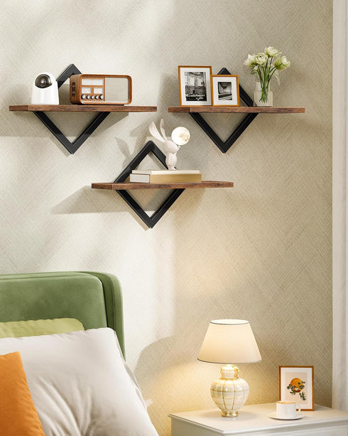 Set 3 TBJ03P3BF CHOEZON Floating Shelves for Wall, of Hanging Shelves, Wall Decor Display Shelves for Living Room