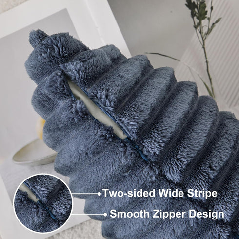 12x24 Inch Set 1 UGASA Lumbar Throw Pillow Cover of Super Soft Faux Fur Decorative Pillow Case Plush Flannel Texture