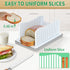 CAWIU Bread Slicer for Homemade Bread, Foldable Bread Cutter with Crumb Tray, Adjustable Width Bread Slicing Guide